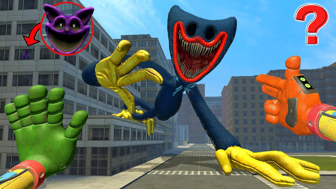 HUGGY WUGGY And CATNAP FROM POPPY PLAYTIME APPEARS ACROSS THE GOLDEN CITY! | Garry's mod Animation