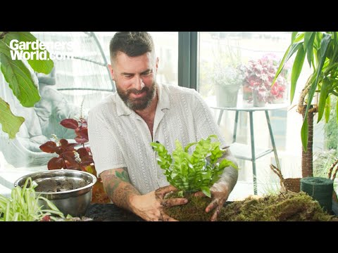 Transform your plants into hanging GREEN SCULPTURES | Kokedama tutorial