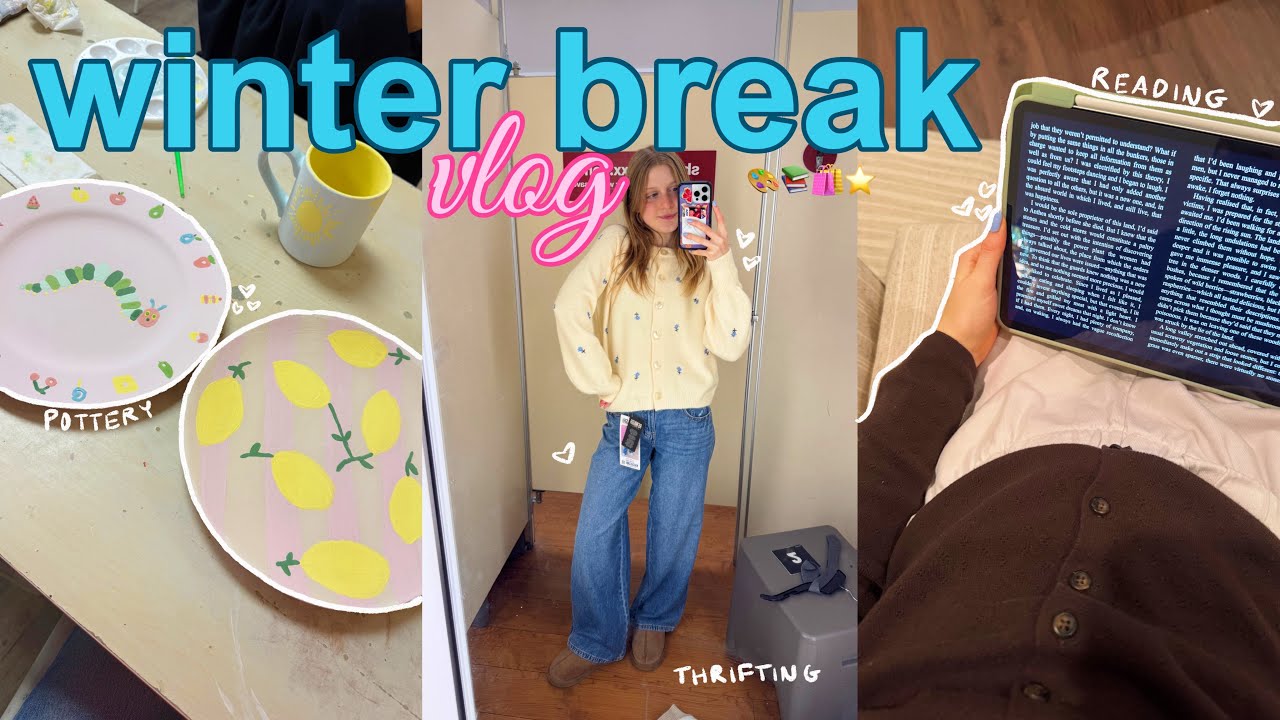 Видеоблог: покупки в секонд-хенде, роспись керамики и сериалы, которые мне нравятся ❄️📺