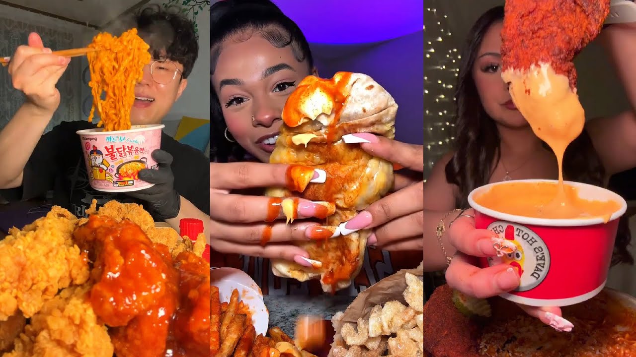 TIKTOK Mukbang Compilation Wingstop Taco Bell Dave S Cane McDonald More 