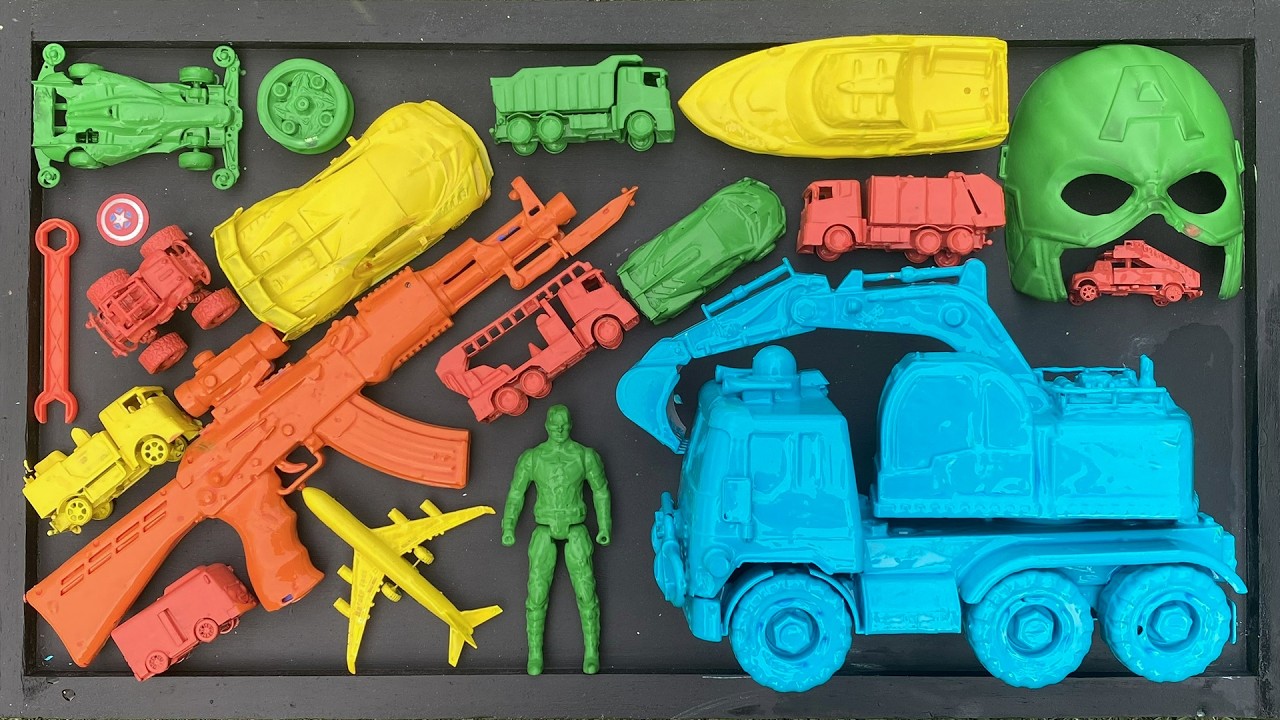 Membersihkan mobil mobilan, eksavator, topeng mobil balap, mobil monster, truk oleng, kapal, heroes