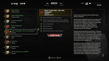 QUESTS: Gwent: To Everything - Turn, Turn, Tournament! (Witcher 3 In-Game Lore Read Aloud)