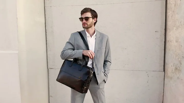 Black Leather Briefcase for 17'' Laptop Bag - Nostromo | Time Resistance Official Video