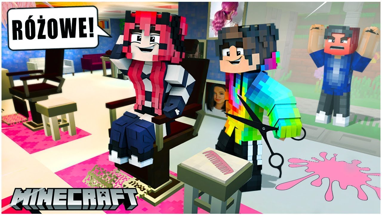 Minecraft Rodzinka Moj Chlopak Przefarbowal Mi Wlosy Na Rozowo Reakcja Mojego Taty Youtube