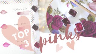Winsor and Newton Watercolor 💖Testing|Top 3 Pinks(I actually use)