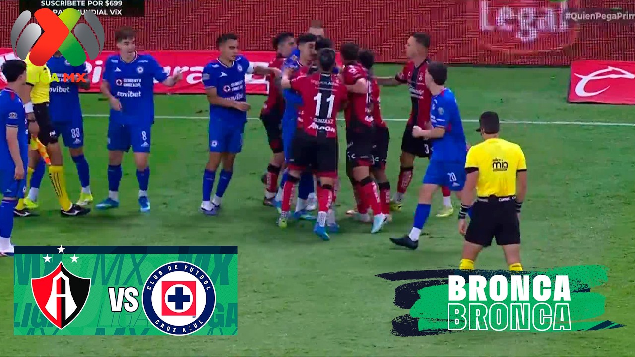 ¡HAY BRONCA! Atlas vs Cruz Azul | Liga MX - Cuartos de Final - Ida ...