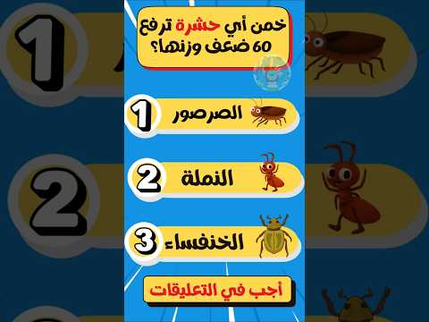 خمن أي حشرة ترفع 60 ضعف وزنها سؤال وجواب اختبارالقدرات الغاز 