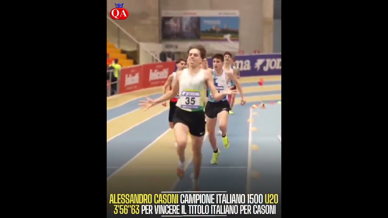 Alessandro Casoni vince i 1500 agli Italiani indoor U20 di Ancona