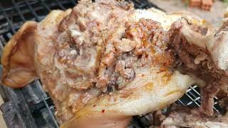 Eat raw beef with roast pork head #26