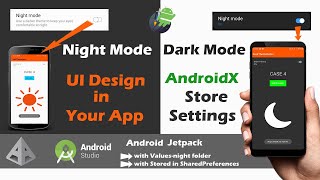 dark theme night mode implementation programmatically android app development tutorial for beginners