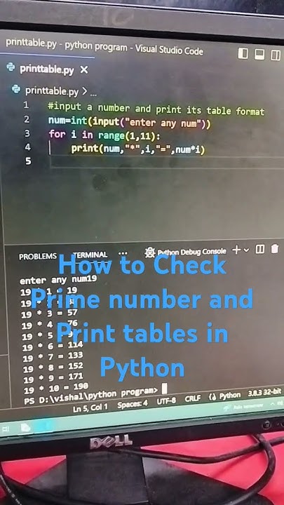 How to Check Prime number and Print tables in Python #coding #python # ...