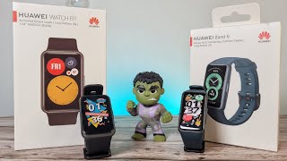 Huawei Band 6 vs Huawei Watch Fit! Detailed Side by Side Full Comparison!