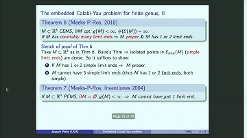 The embedded Calabi-Yau problem for minimal surfaces of finite genus - Joaquin Perez