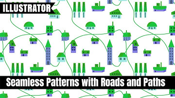 Illustrator - Roads and Tracks in patterns - Seamless patterns of objects over lines