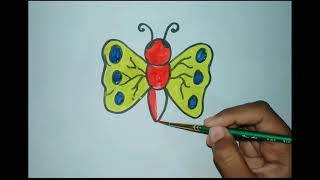 How to draw butterfly easily|| easy butterfly drawing and colouring||#drawing #colouring #butterfly