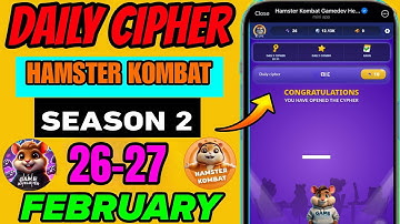 Hamster Kombat Dev Game Daily Cipher 27 February | Hamster Kombat Daily Cipher Code | Daily Combo