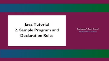 Java Tutorial - 2. Sample Program and Declaration Rules