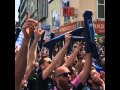 Leicester City Fan celebrating winning Premier league Title