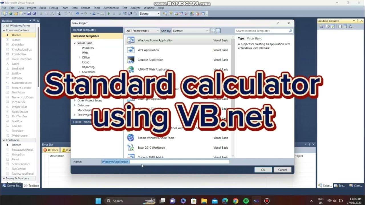 Standard Calculator using VB.net - step by step - YouTube