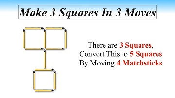 There are 3 Squares, Convert This to 5 Squares By Moving 4 Matchsticks || Viral Matchstick Puzzle