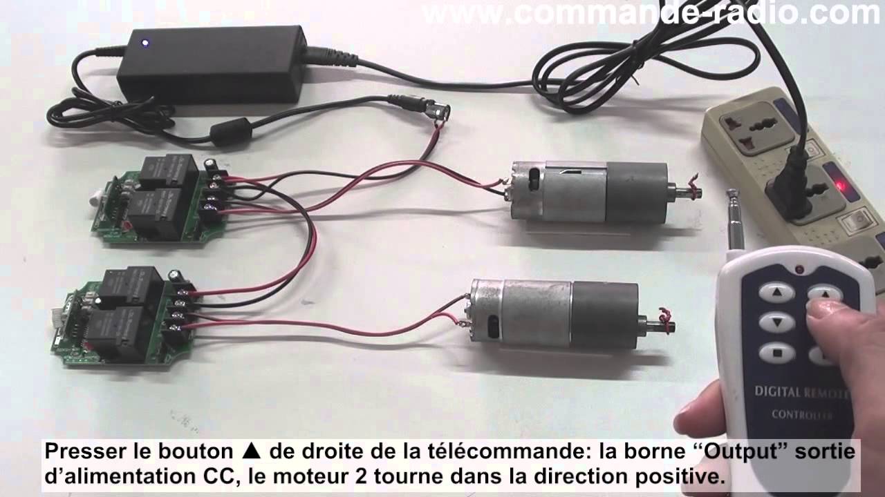 Télécommande deux moteurs CC tournent dans la direction positive ou