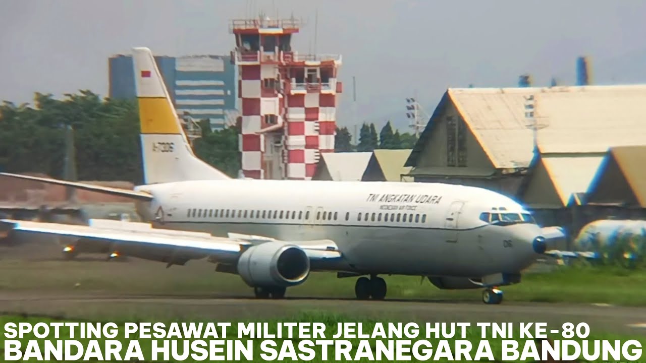 SPOTTING PESAWAT MILITER TNI AU MENDARAT DI LANUD HUSEIN SASTRANEGARA BANDUNG
