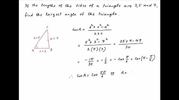 [IIT 1994] Find the largest angle of a triangle whose sides are 3, 5 and 7.
