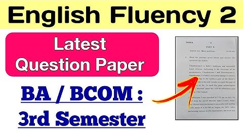English Fluency 2 Question Paper BA / Bcom Third Semester DU SOL Ncweb English Fluency 2 Blue Print