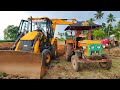 Old HMT tractor Pulling Full Loaded Trolley of Lake Soil Pulling | Swaraj tractor power | #CFV