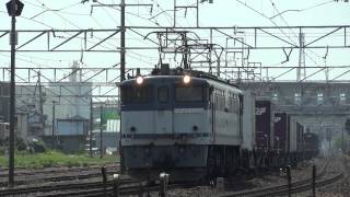 JR貨物 EF65-1050 貨物列車(5087レ JR貨物更新色 白プレ) 清洲駅貨物線