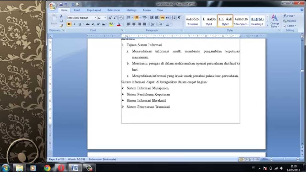 Cara Membuat Daftar Isi dengan otomatis di Microsoft Office Word