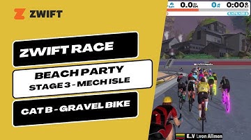 Zwift Racing Beach Party Stage 3 - Mech Isle Loop - B cat