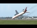 Inexperience Pilot Try To Land But Crash The Big Airplane On The Runway | X-Plane 11