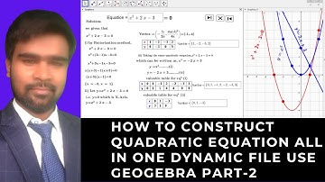 How to Construct quadratic equation all in one Dynamic File Use GeoGebra Part-2