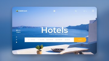 Web UI Design - How to Design Modern Hotel Booking Website Landing Page 2021 - Adobe Photoshop