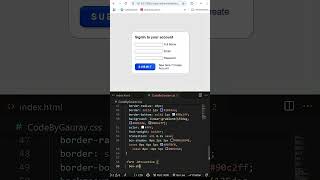 🔐 Simple Sign In Form UI using HTML & CSS #webdevelopment #coding #htmlcss #shorts