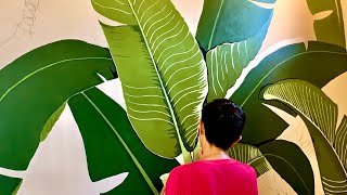 TROPICAL MURAL TIMELAPSE EASY STEP BY STEP1