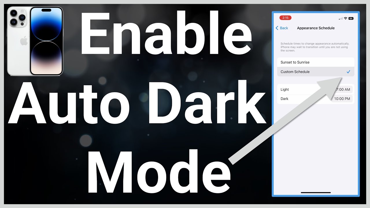 How To Automatically Enable Dark Mode On iPhone - YouTube