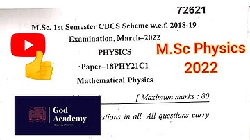 MDU M.SC Physics 1st semester previous year paper ||  Mathematical Physics 2022 ||