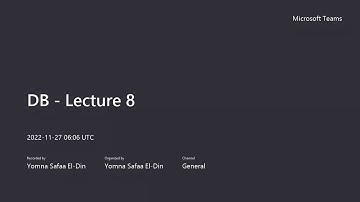 CSE421 - Database Systems Lecture 8