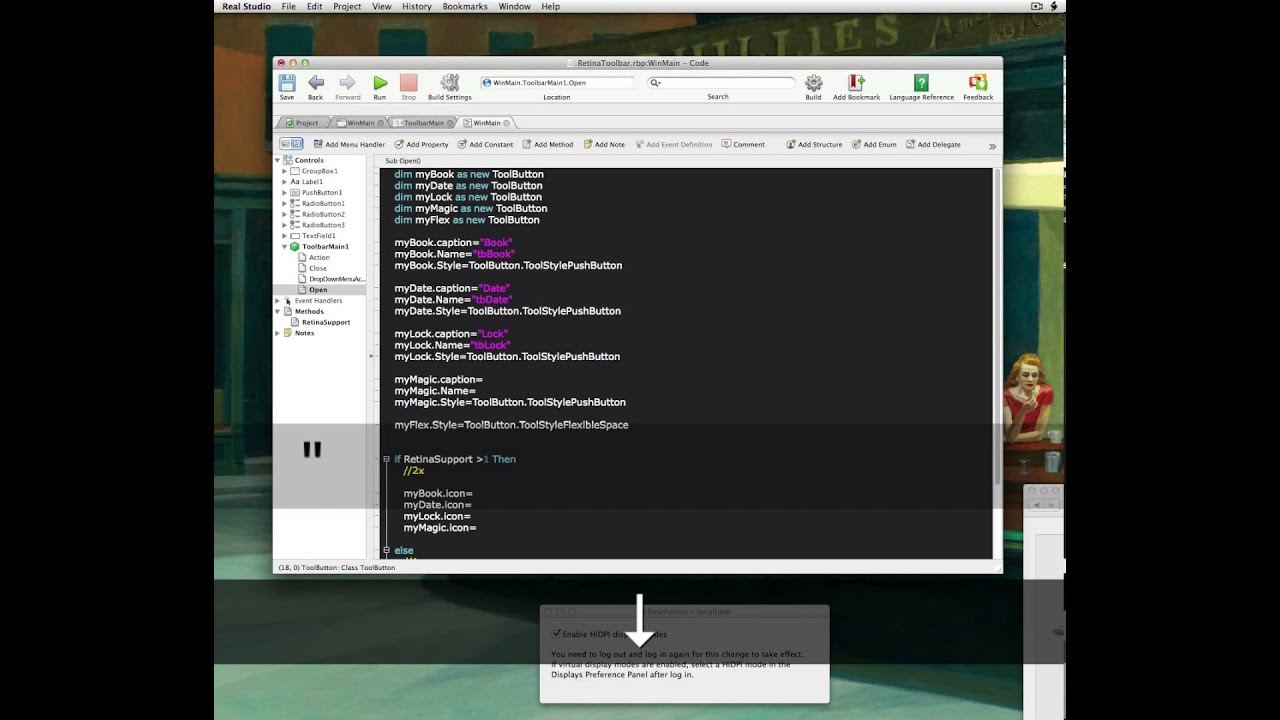 Mac Retina Supported Toolbars with Real Studio. - YouTube