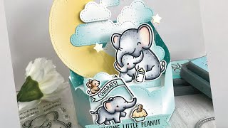 Check it out! Sweet 3D Lawn Fawn Baby Card that folds flat!