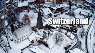 SWITZERLAND during Winter • 4K Relaxation Film: Snowfall • Relaxing Music - Nature 4k Video UltraHD