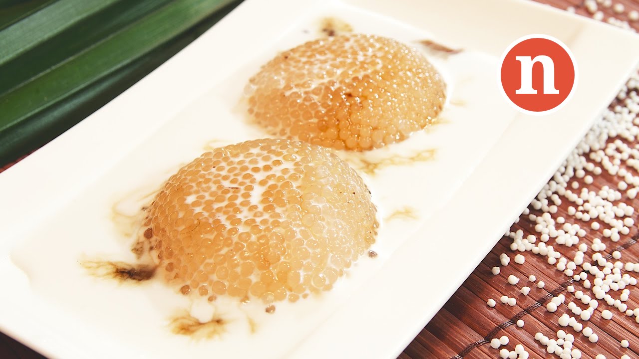 Sago Pudding with Palm Sugar  Sago Gula Melaka [Nyonya 