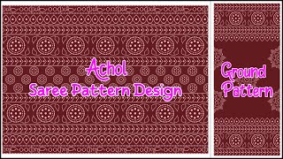 Textile Dot Print Saree  Anchol and Jomin design idea 2025 in Adobe Illustrator