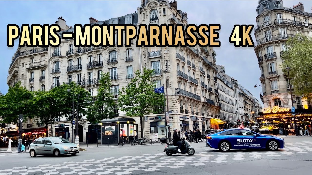 Paris - Montparnasse Boulevard [4K, 60fps] - Walking Tour - April 2023