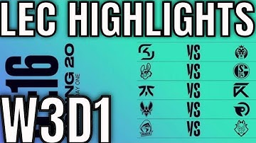 LEC Highlights ALL GAMES Week 3 Day 1 Spring 2020 League of Legends EULEC