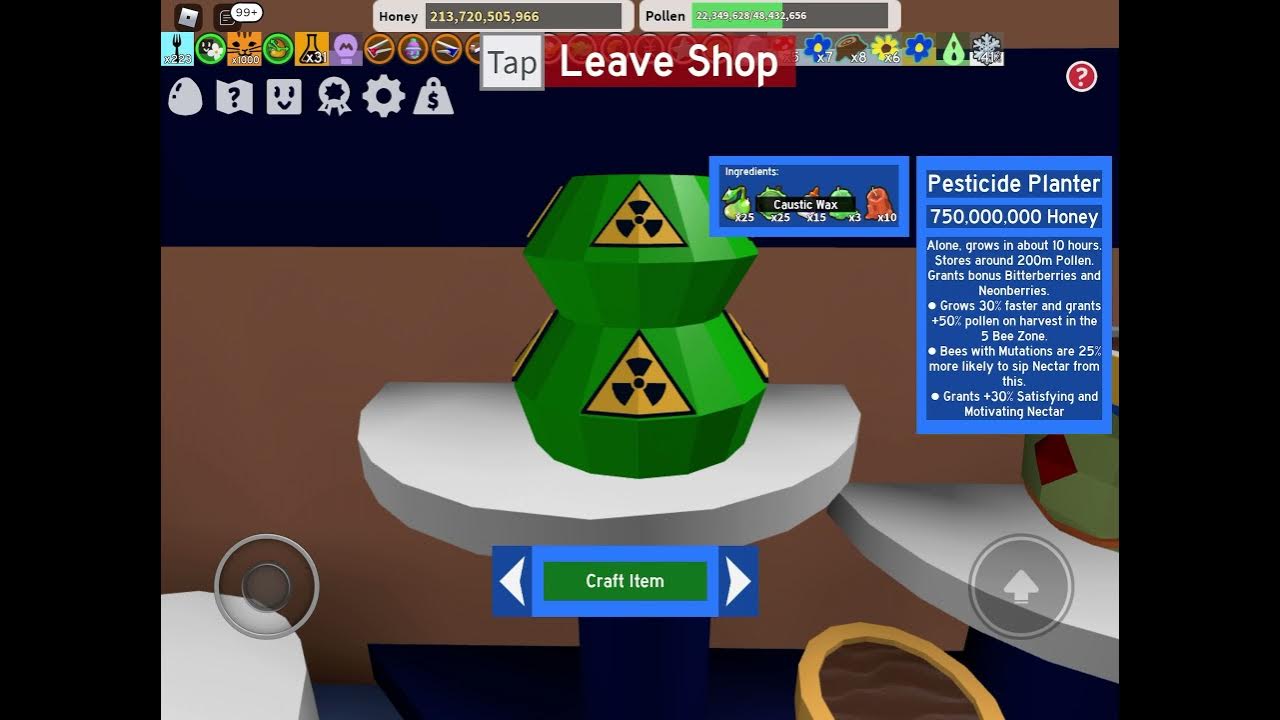 Buying the pesticide planter (Bee Swarm Simulator) YouTube