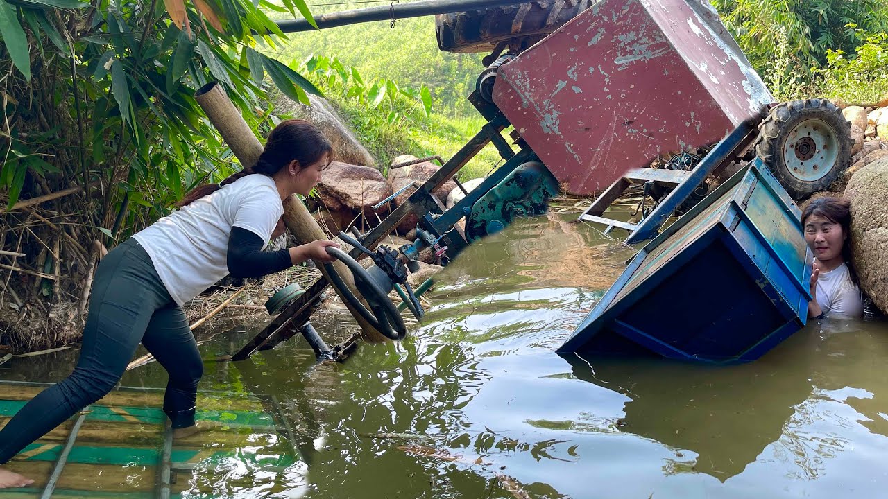 began salvaging an abandoned four-wheeler that had been underwater for years.