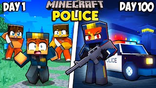 I Survived 100 Days as POLICE in Minecraft!